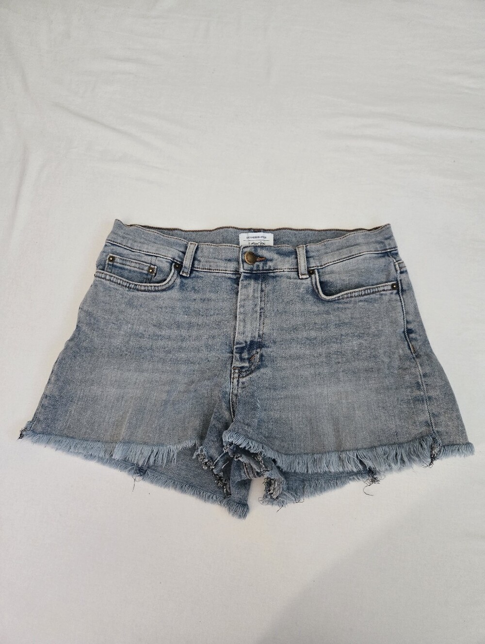 & Other Stories Jean Shorts Frayed Hem Blue Size 28 Boho Festival Biker